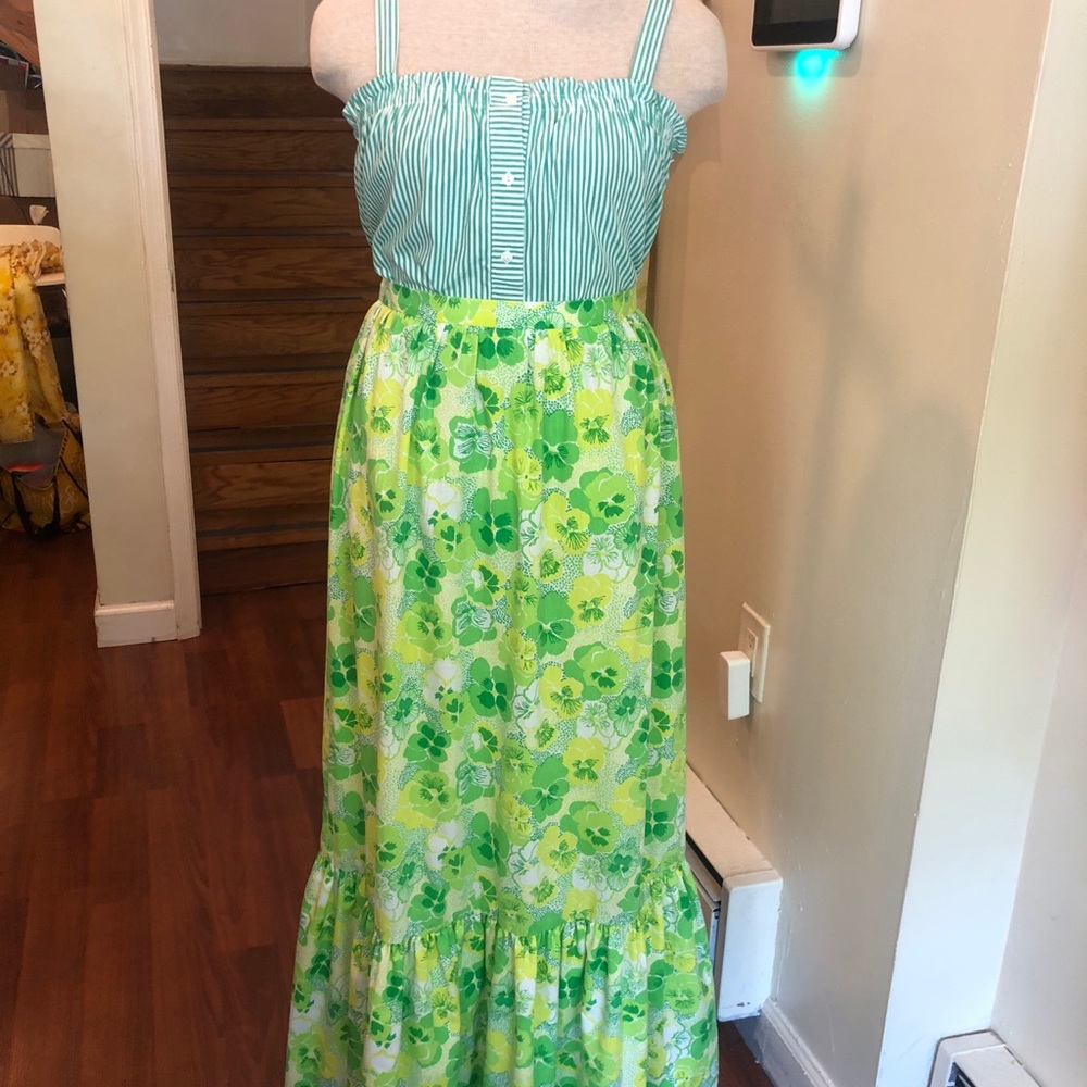 Lilly Pulitzer VINTAGE green floral print maxi